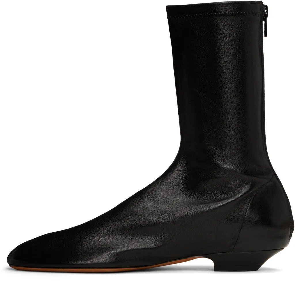 Khaite The Apollo Round Toe Ankle Boots