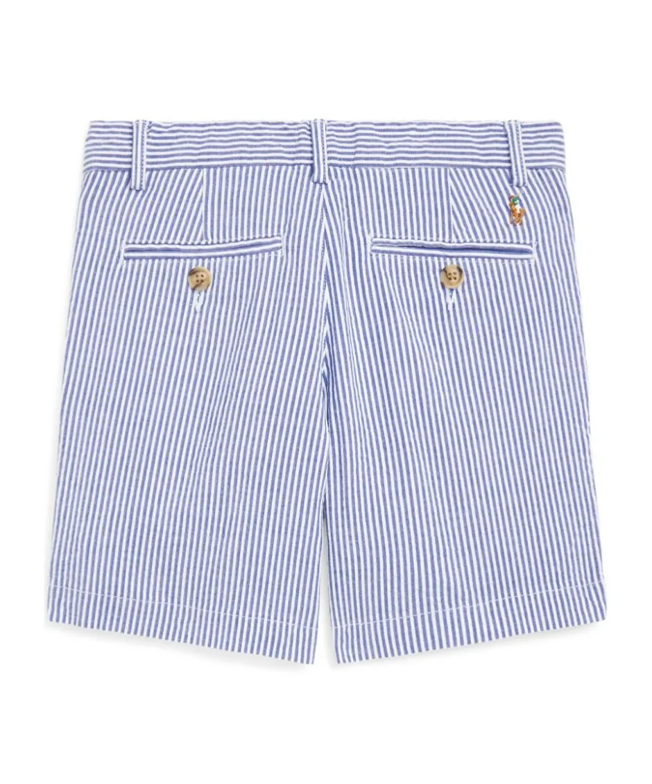 Striped Stretch-Cotton Shorts