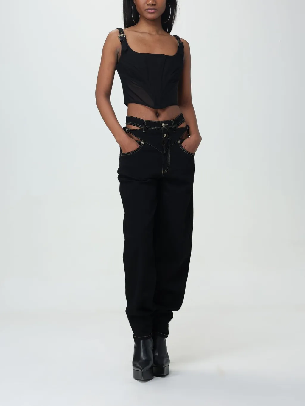 Buckle-Straps Corset Tank Top