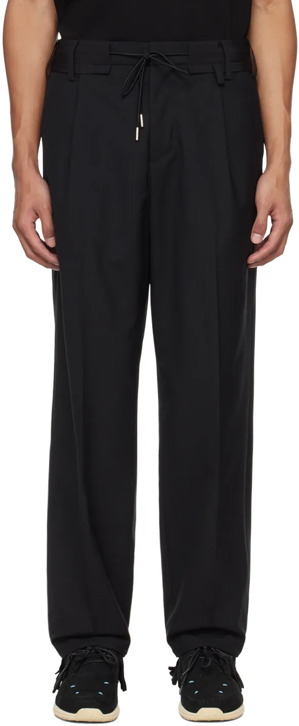 Sacai Drawstring Mid-Rise Tapered Trousers