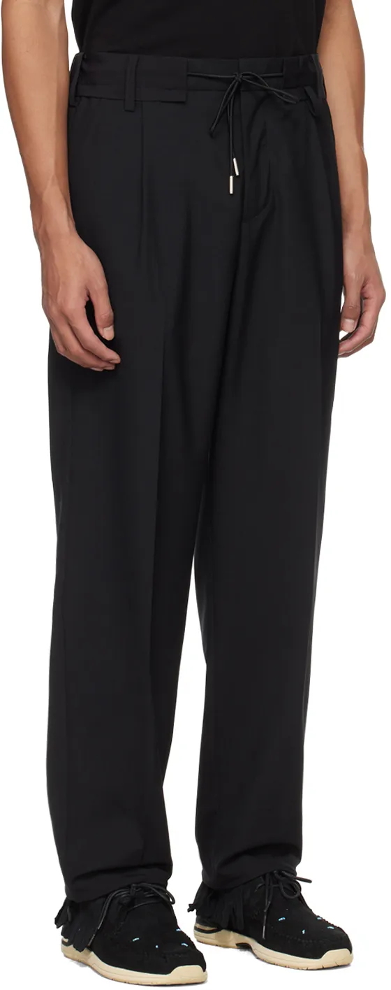 Sacai Drawstring Mid-Rise Tapered Trousers