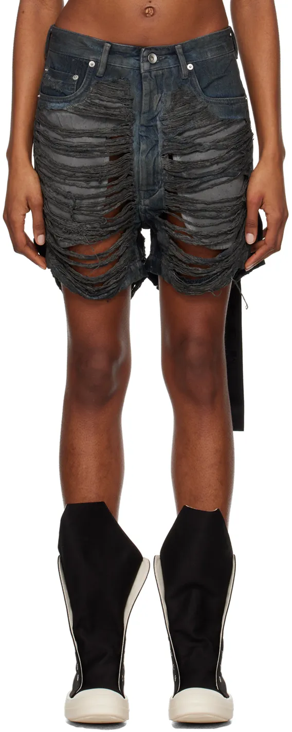 Rick Owens Drkshdw Geth Cut-Off Distressed Shorts