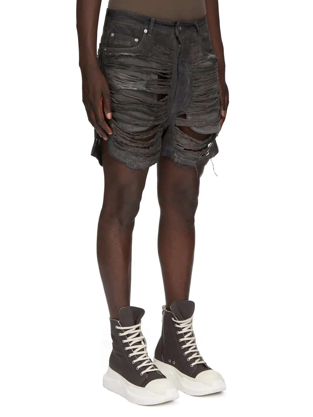 Rick Owens Drkshdw Geth Cut-Off Distressed Shorts