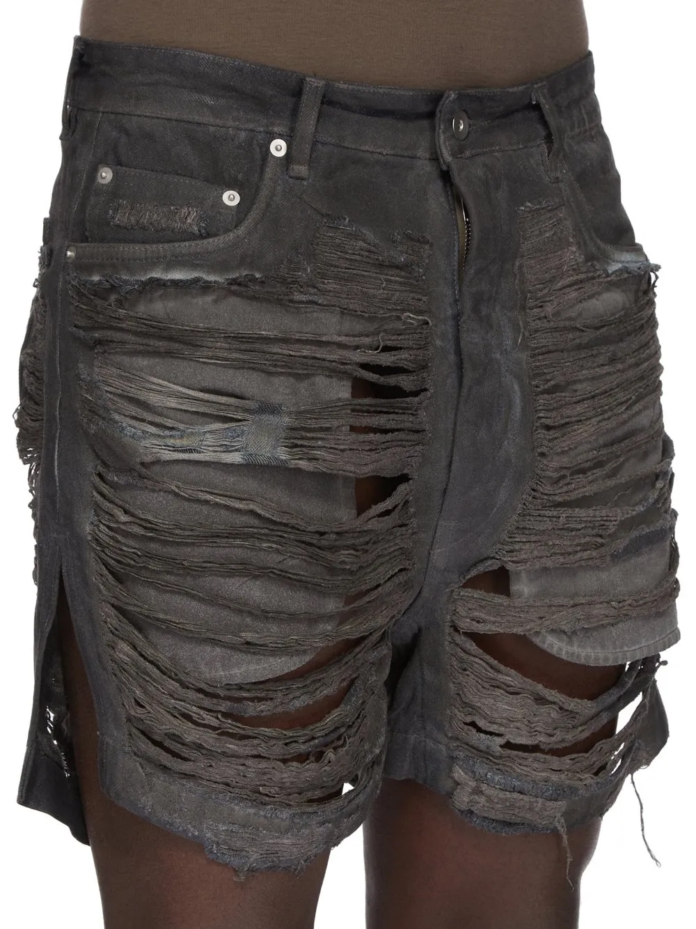 Rick Owens Drkshdw Geth Cut-Off Distressed Shorts