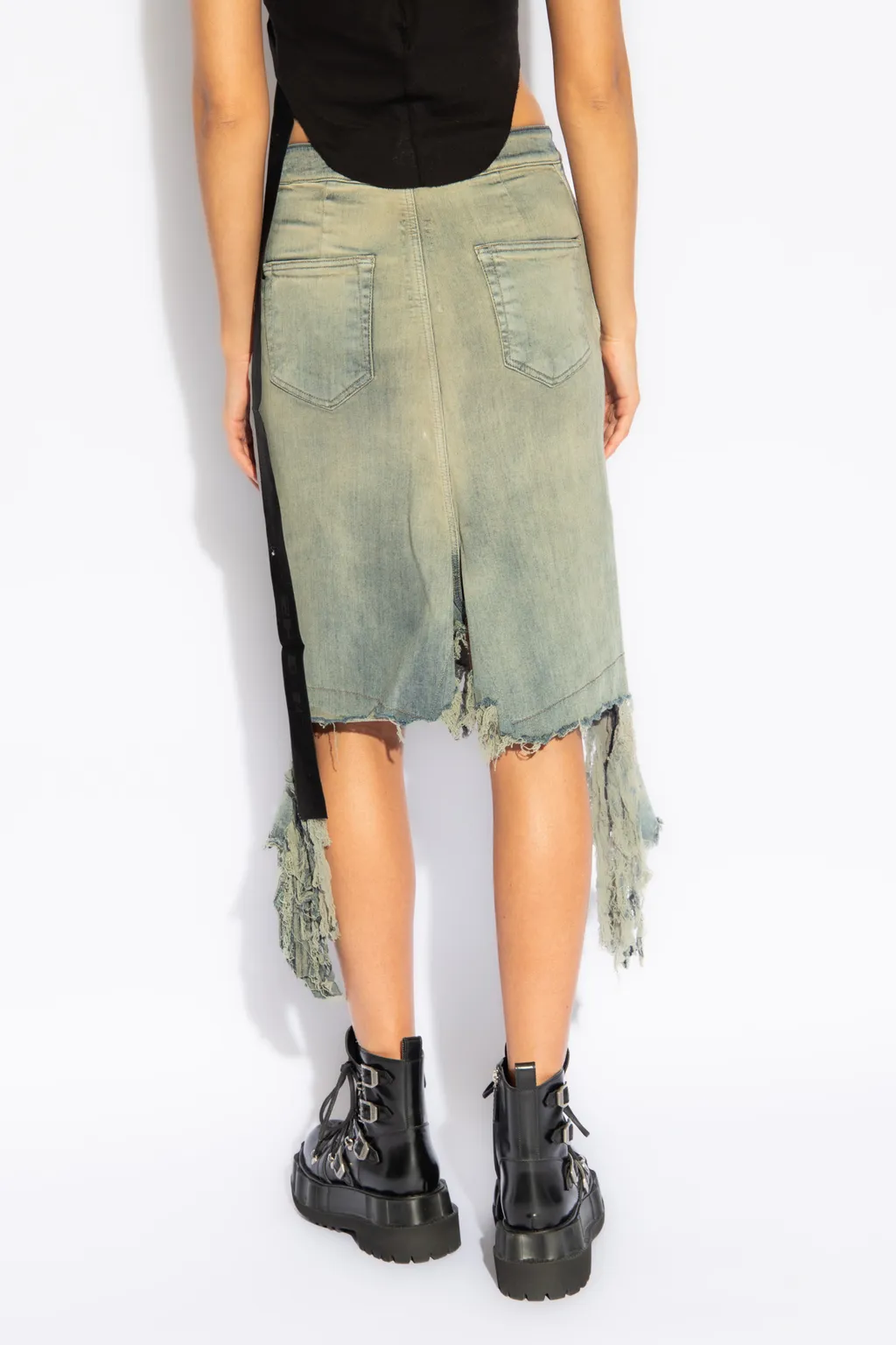 Rick Owens Drkshdw Slivered Midi Skirt
