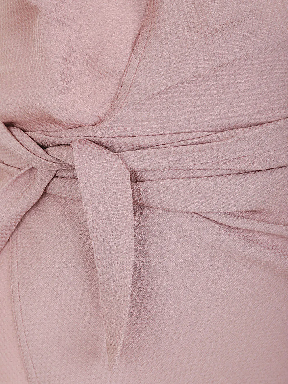 Waffle-Effect Wrap Blouse
