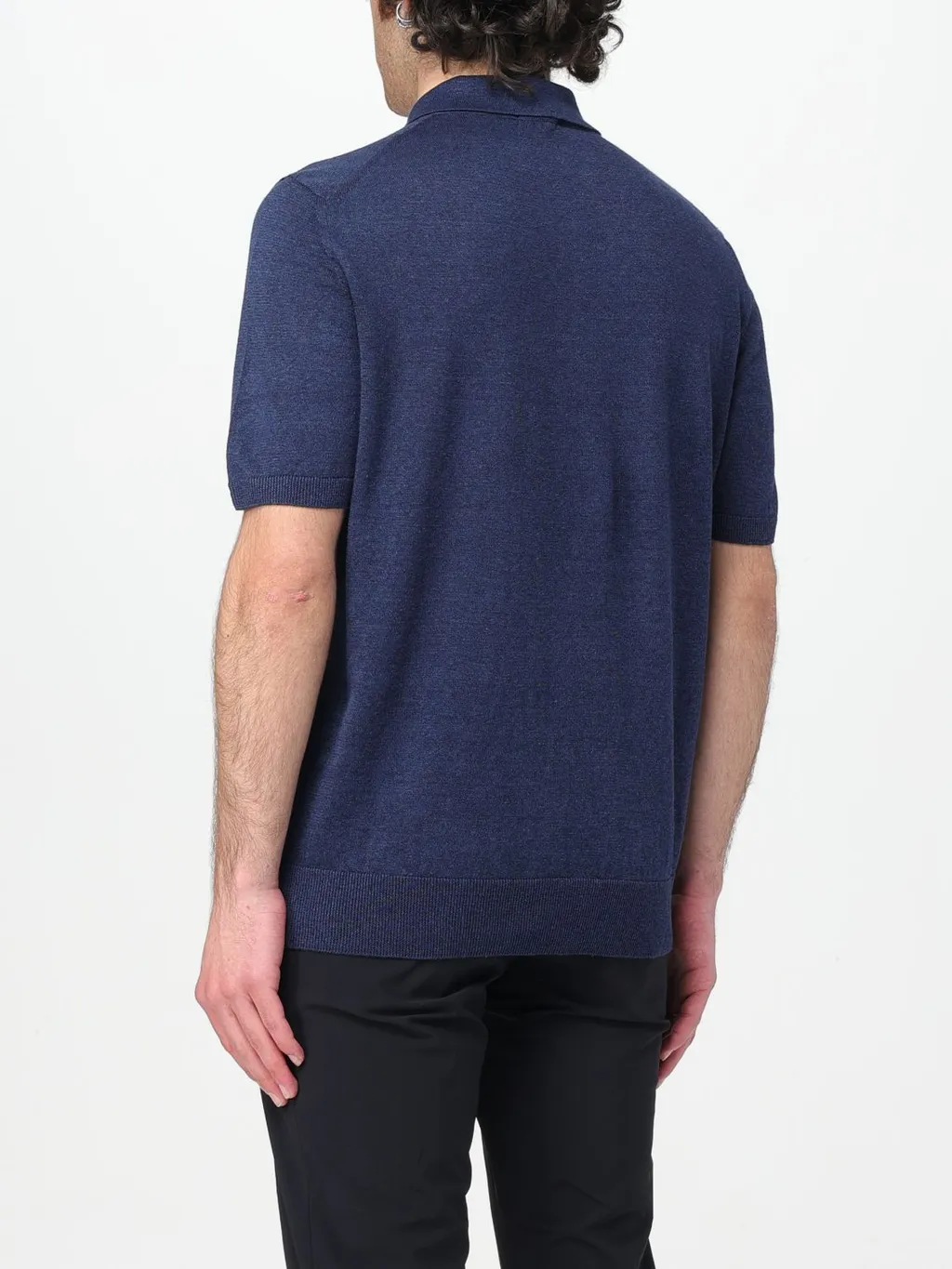 Cotton-Linen Knit Polo Shirt