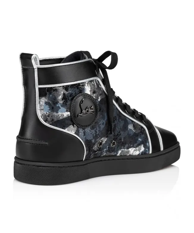 Graphic-Print Leather Boots
