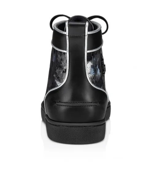 Graphic-Print Leather Boots