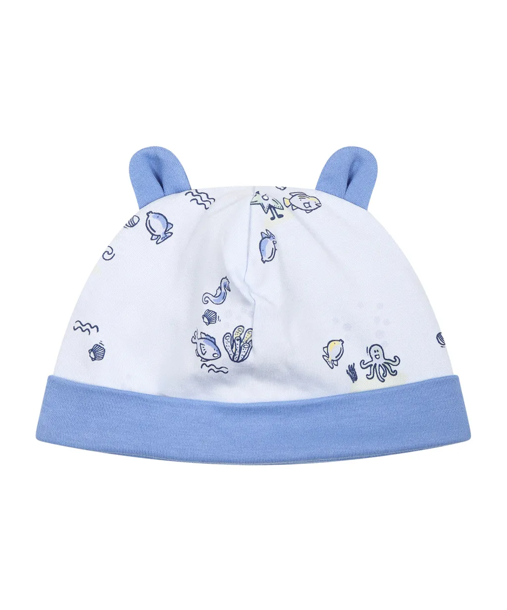 Logo Jumpsuit Hat Bib Set