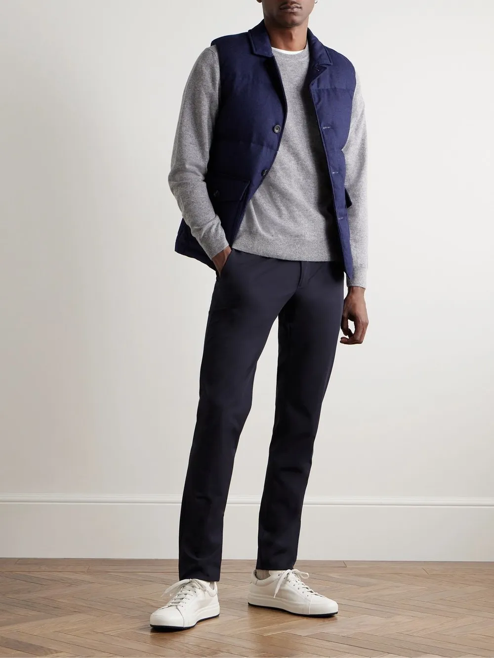 Mid-Waist Slim-Fit Trousers