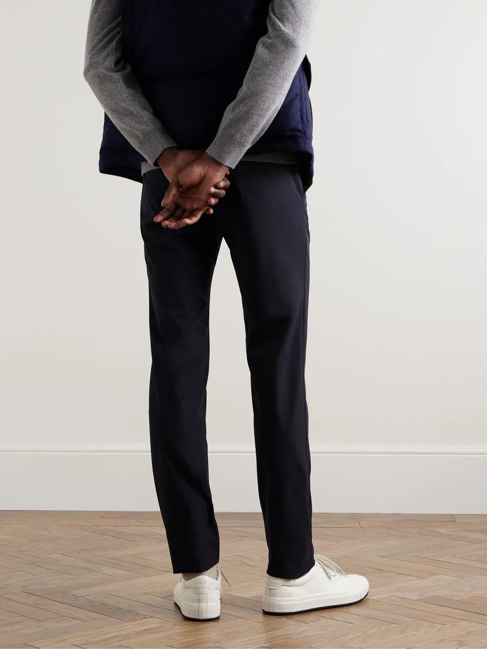 Mid-Waist Slim-Fit Trousers