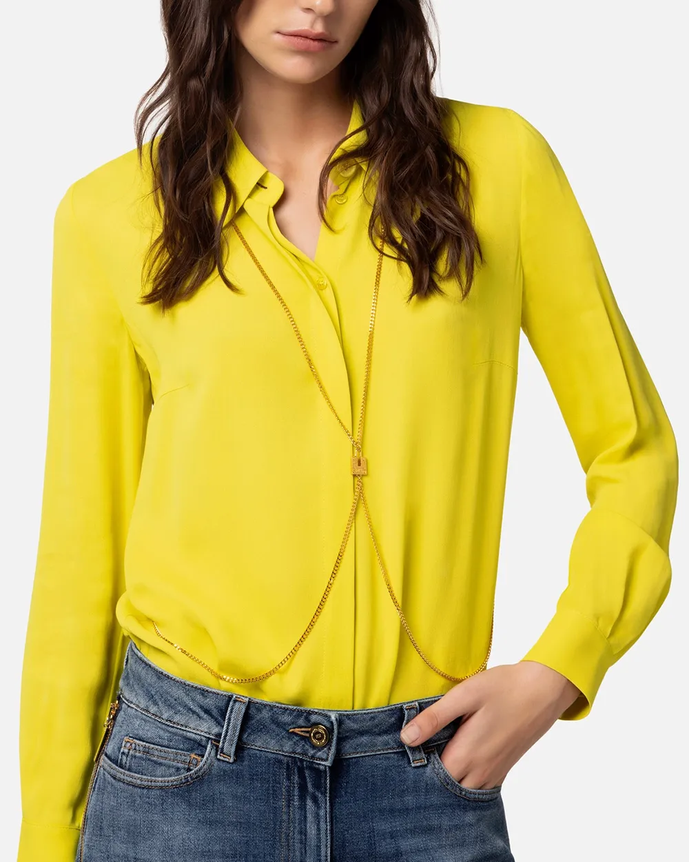 Elisabetta Franchi Body-Chain Detail Long-Sleeved Shirt