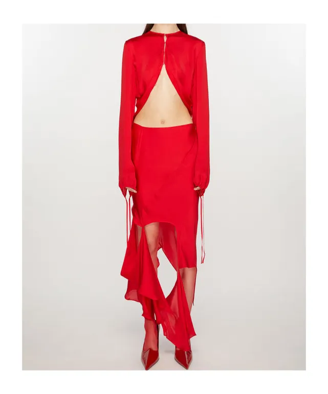 Cut-Out Silk Maxi Skirt