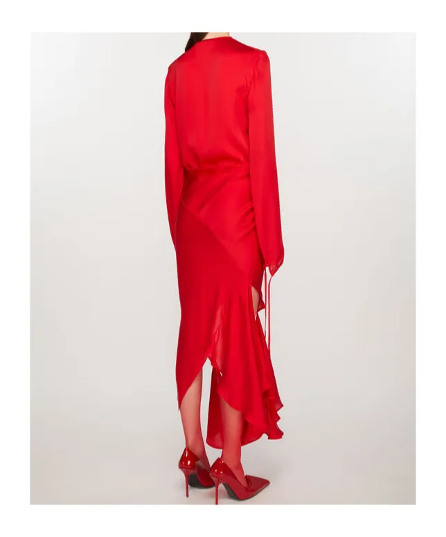 Cut-Out Silk Maxi Skirt