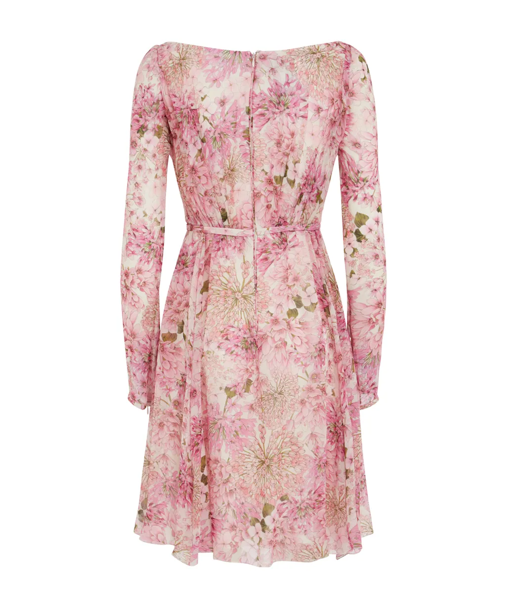 V-Neck Long-Sleeved Dress