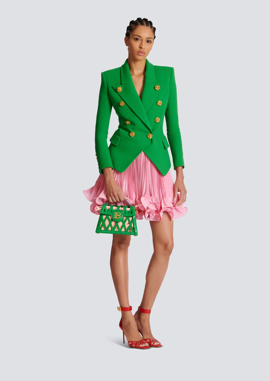 Balmain Ruffle Hem Mini Skirt