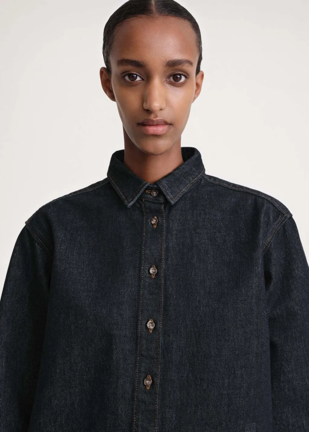 Long-Sleeved Denim Shirt