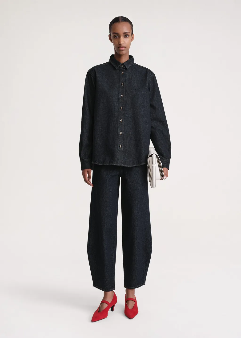 Long-Sleeved Denim Shirt