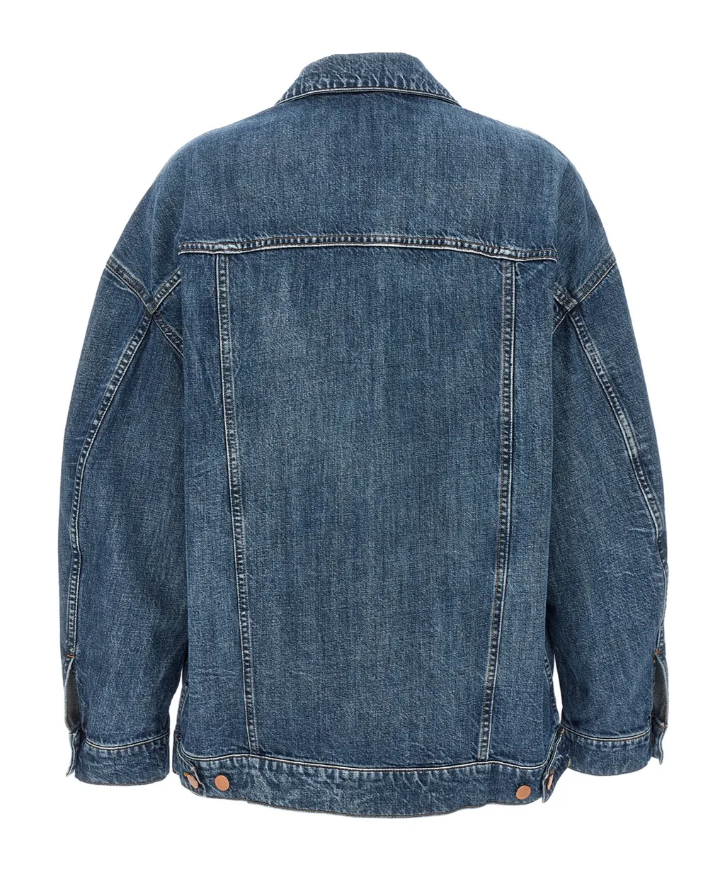 Lapel Long-Sleeved Denim Coat