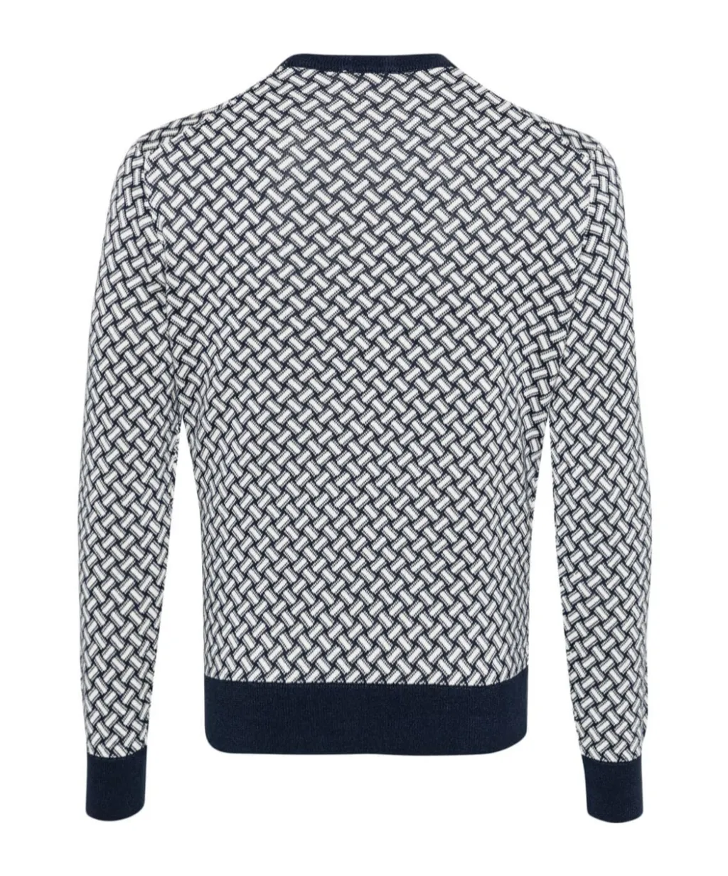 Crew-Neck Intarsia Knit Jumper
