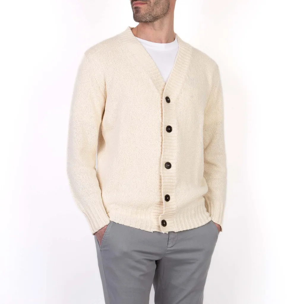 Button-Up Cotton Cardigan