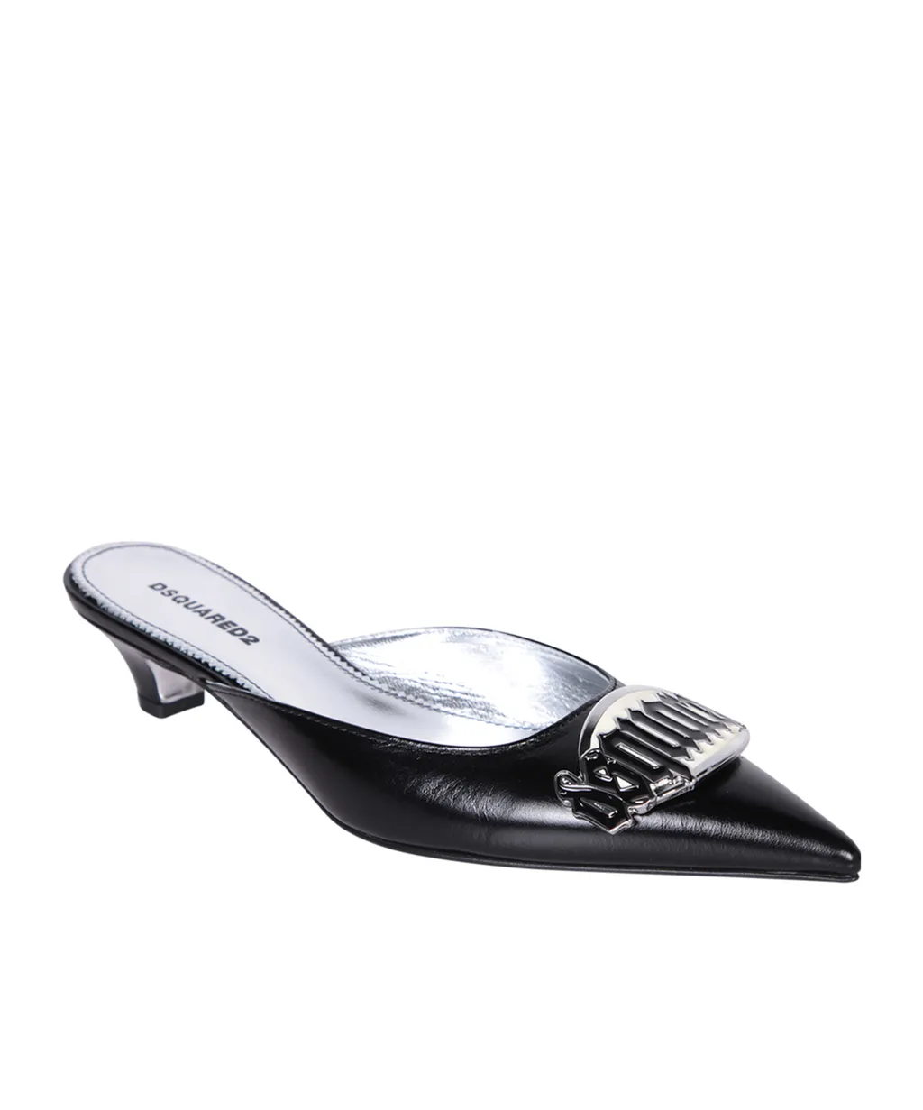 Dsquared2 Logo-Plaque Pointed-Top Mules