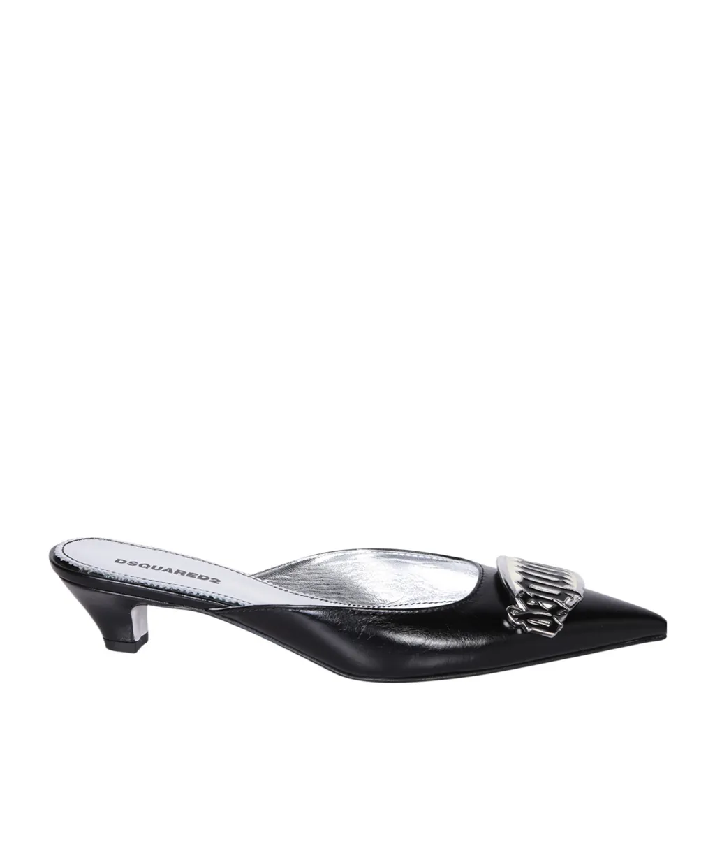 Dsquared2 Logo-Plaque Pointed-Top Mules
