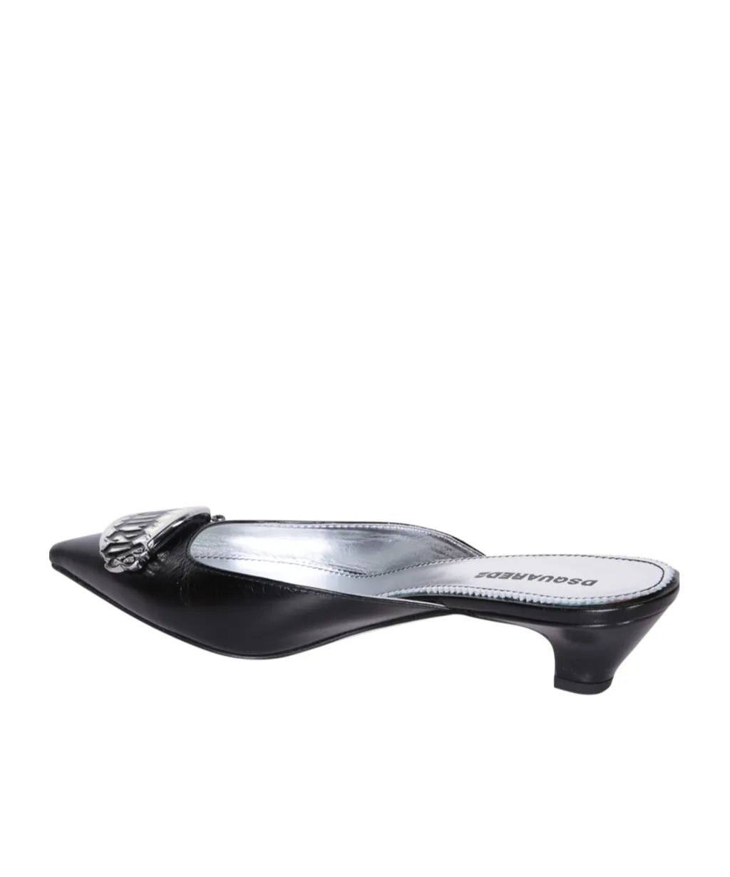 Dsquared2 Logo-Plaque Pointed-Top Mules