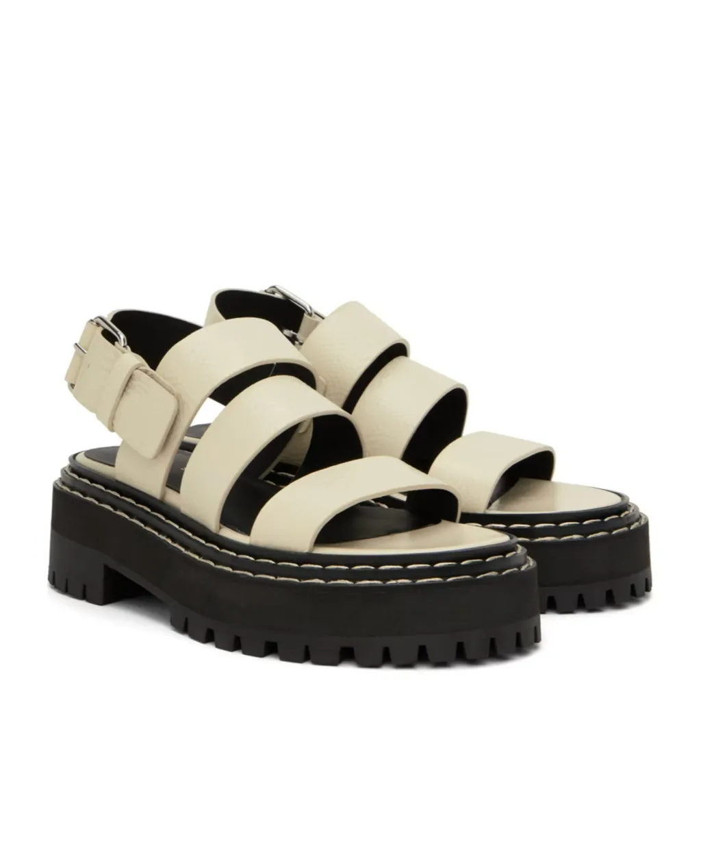 Stitch Details Open-Toed High-Heeled Sandals