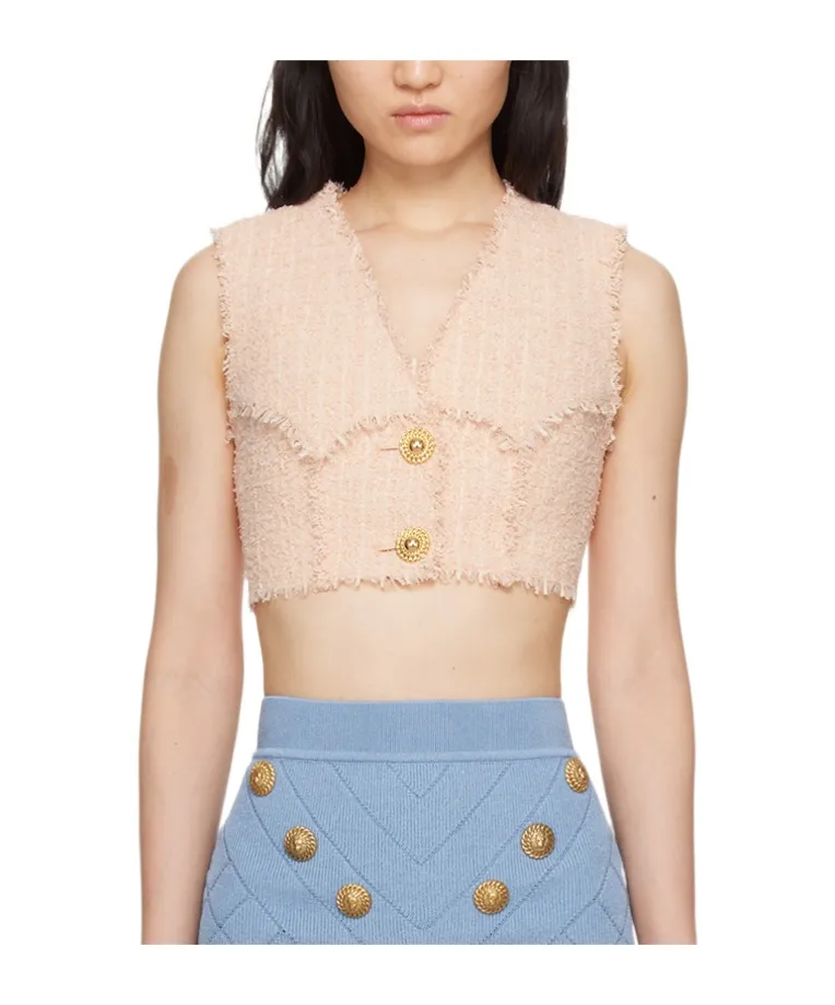 V-Neck Button Vest