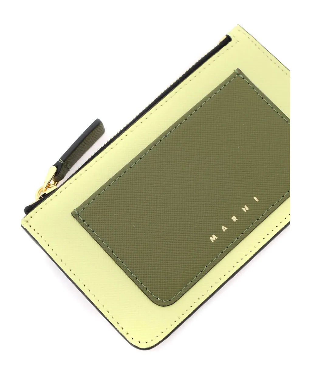 Marni Saffiano Logo Printed Card Case
