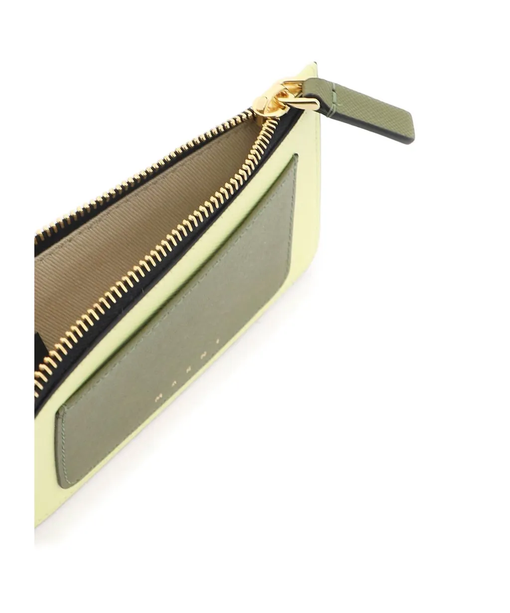 Marni Saffiano Logo Printed Card Case