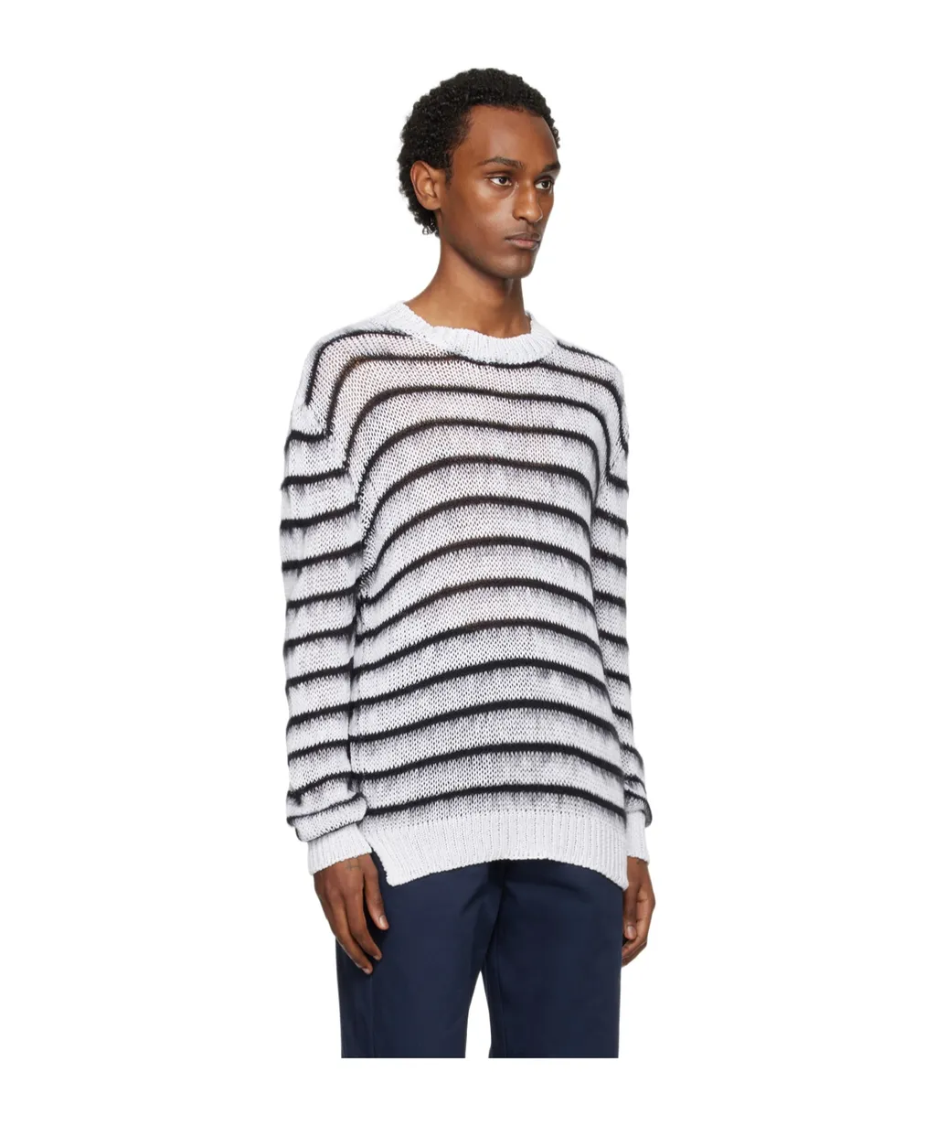 Striped Open-Knit Jumper