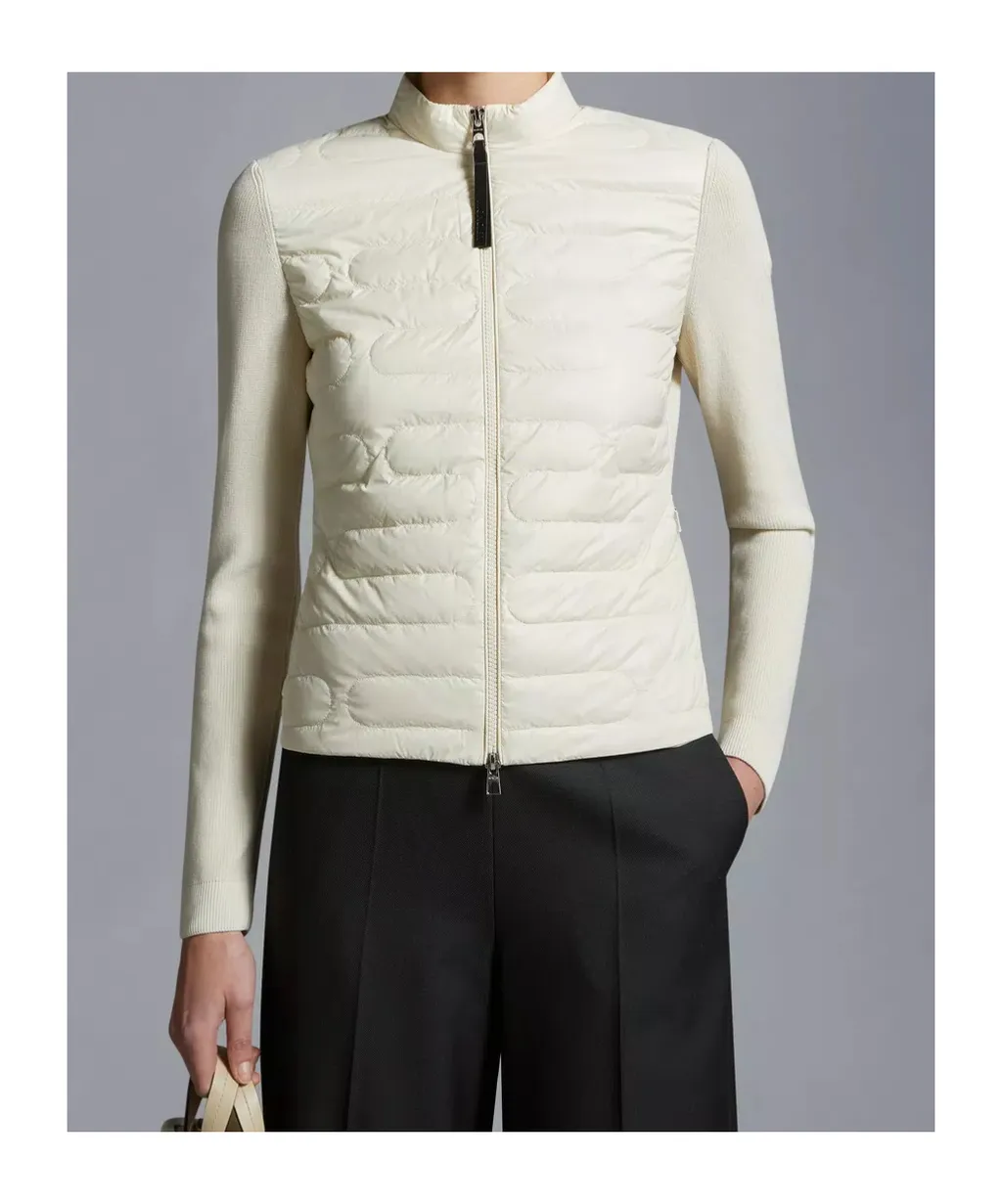 Moncler Quilted Zip-Up Cardigan