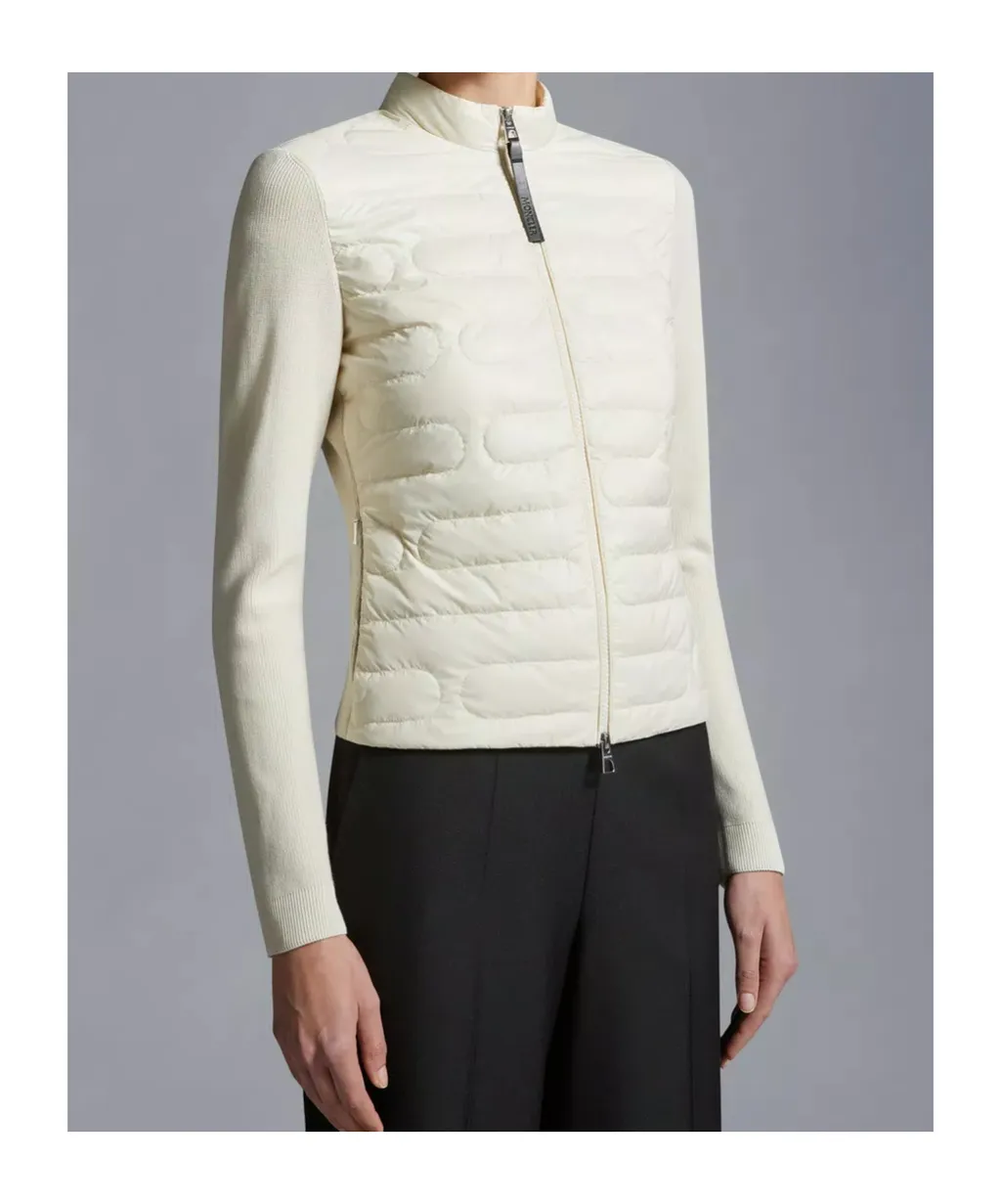 Moncler Quilted Zip-Up Cardigan