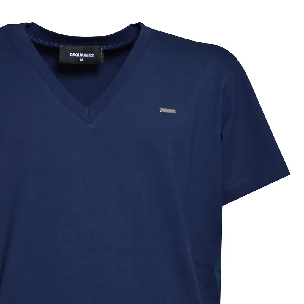 Dsquared2 Logo Plaque V-Neck T-Shirt