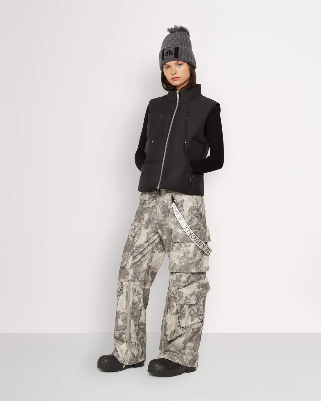Down Vest With Standing Neck