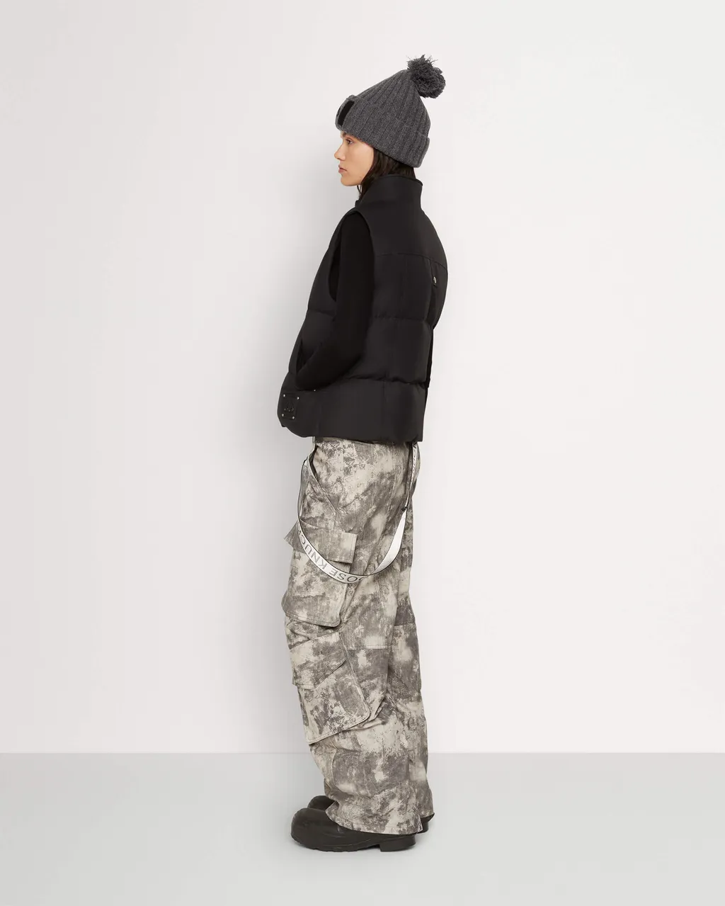 Down Vest With Standing Neck