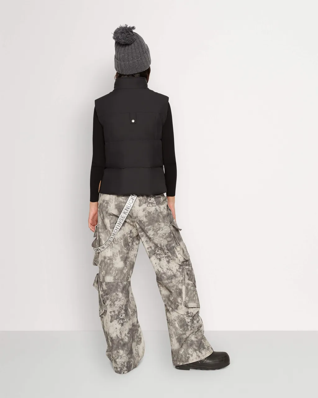 Down Vest With Standing Neck