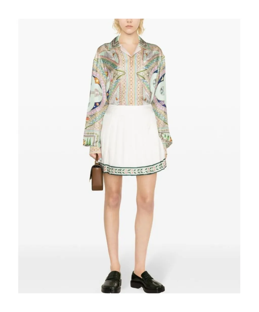 Casablanca Laurel Satin Tennis Skirt