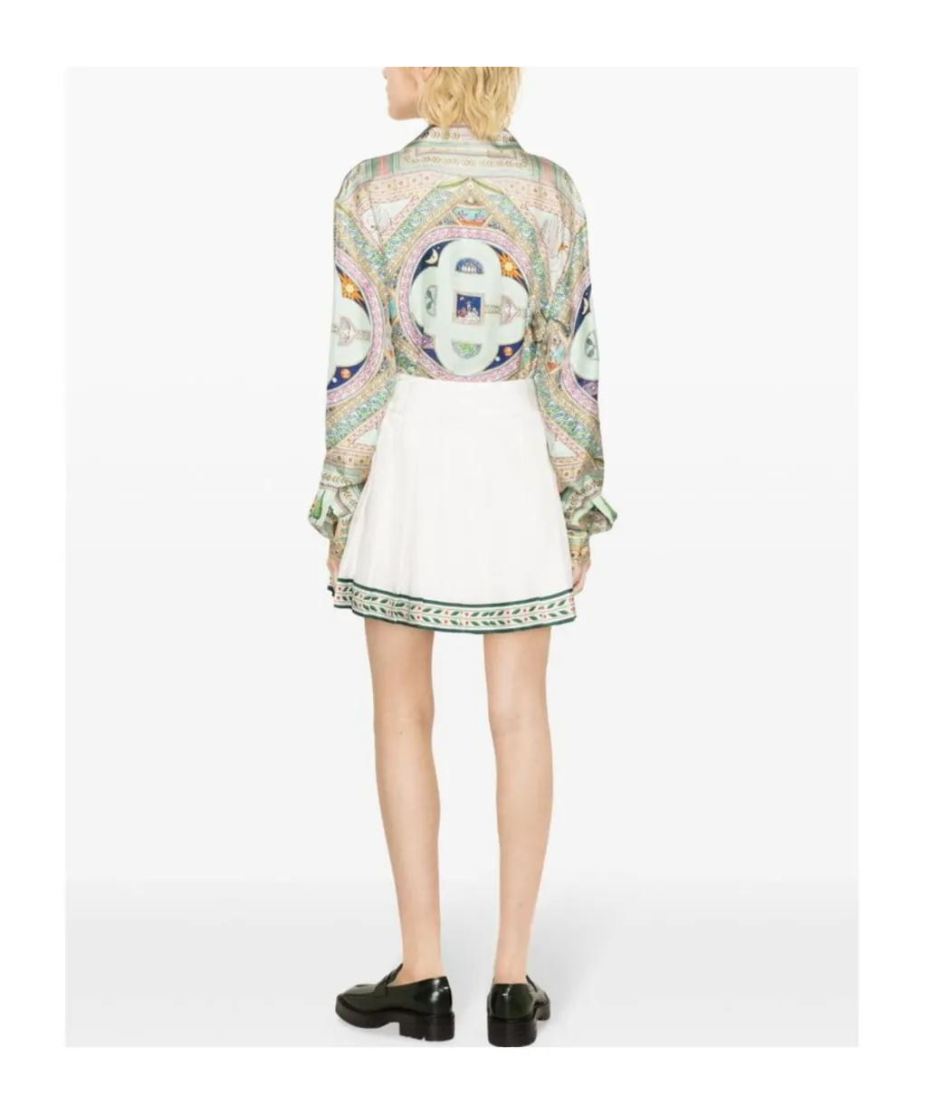 Casablanca Laurel Satin Tennis Skirt