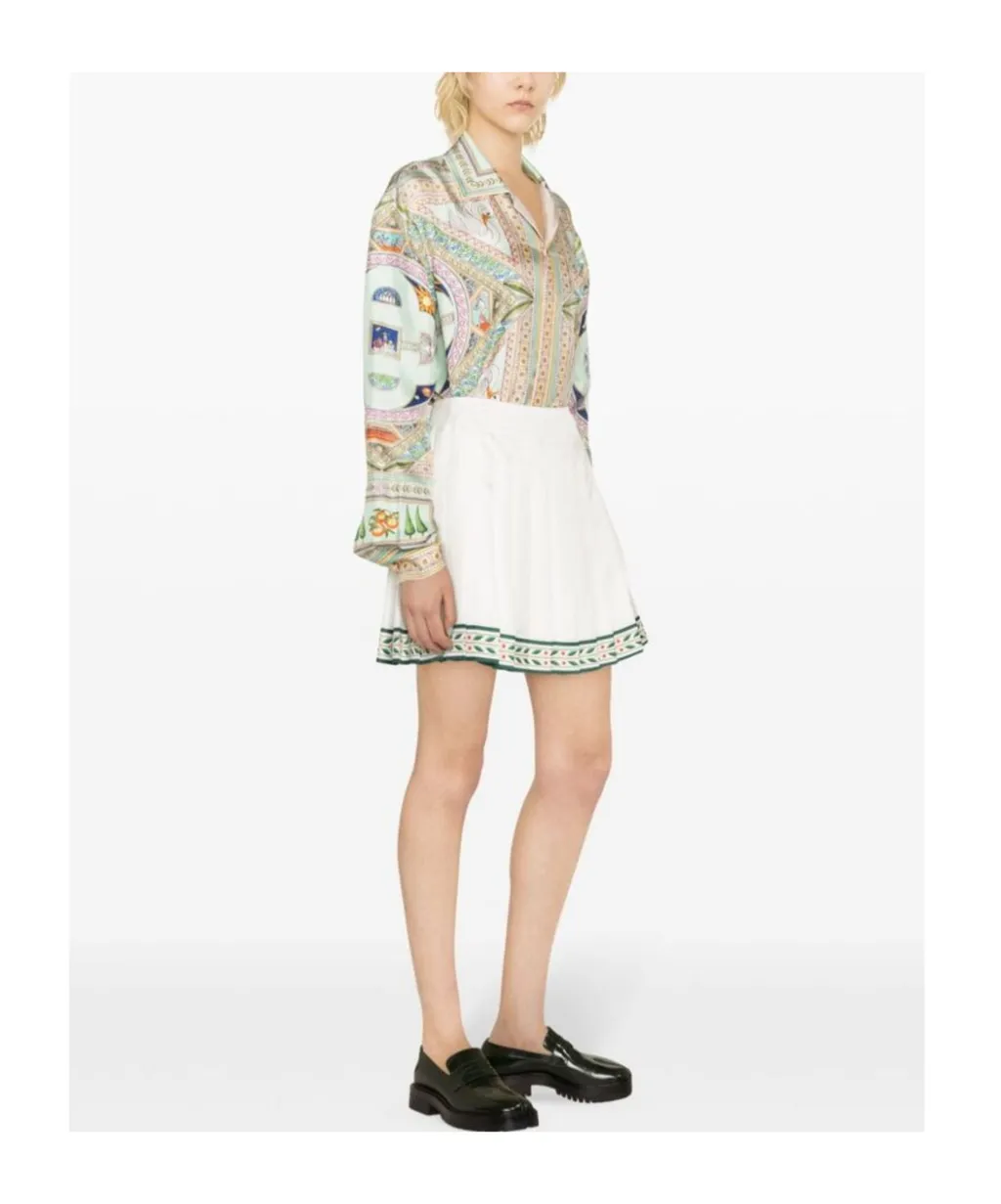 Casablanca Laurel Satin Tennis Skirt