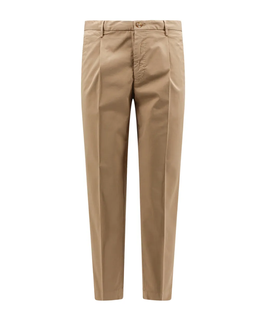 Stretch-Cotton Tapered Trousers