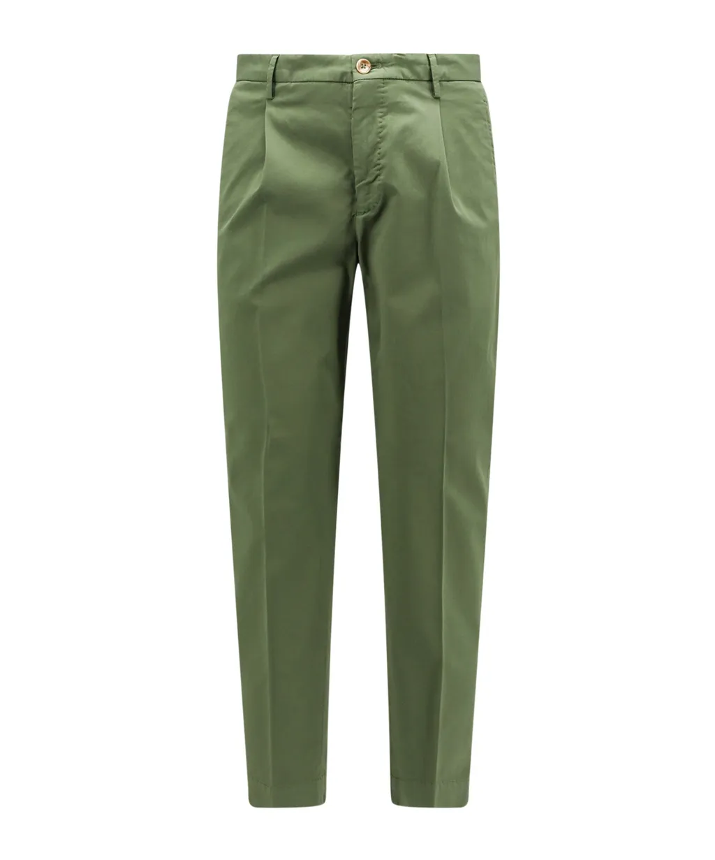 Stretch-Cotton Tapered Trousers