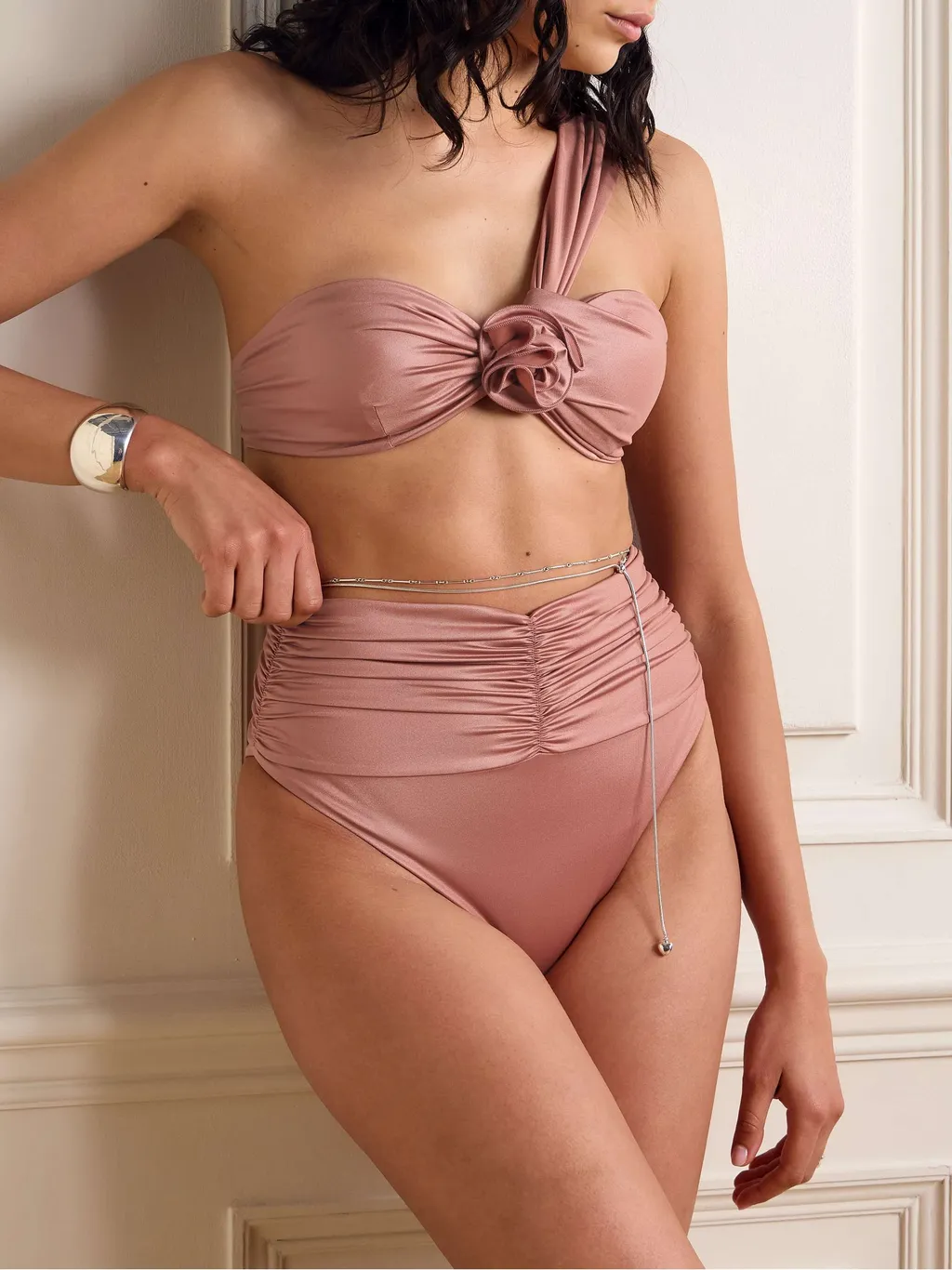 Floral-Appliqué Bikini Bottoms