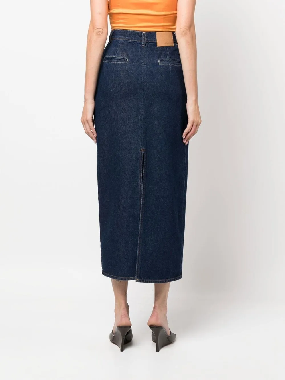 Tima Denim Mid-Length Skirt