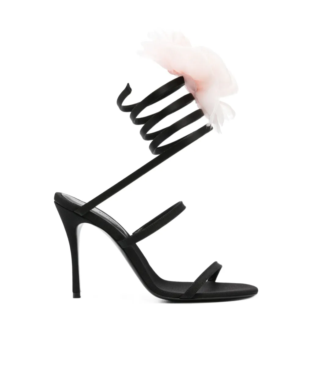 110Mm Floral-Appliqué Sandals