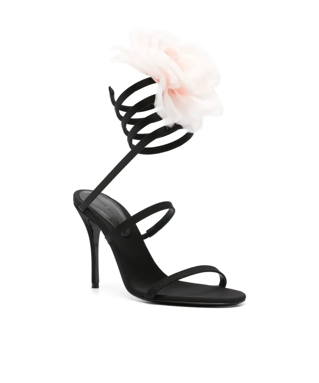 110Mm Floral-Appliqué Sandals