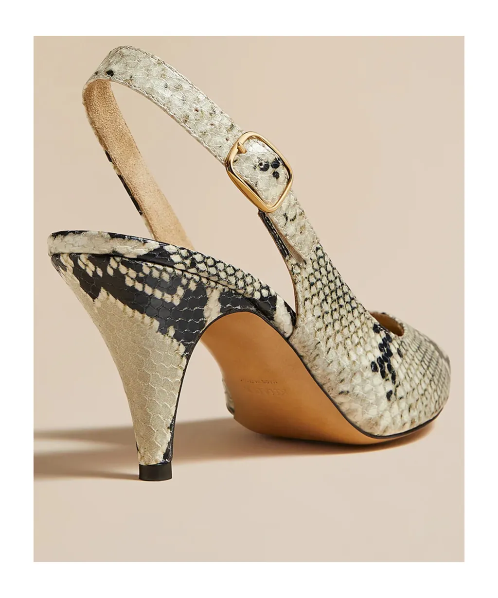 Khaite Slingback Embossed Pumps